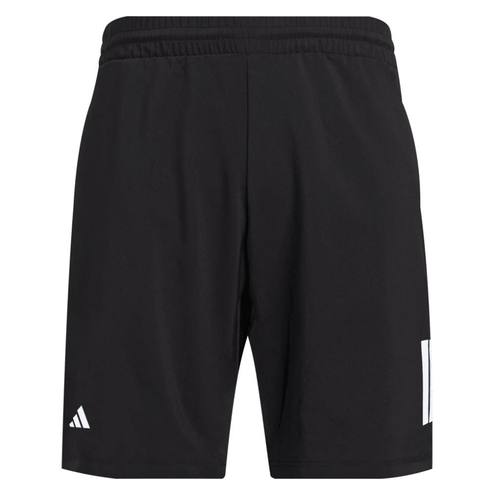 adidas Men's 3 Stripe Club Short 9-Inch (Black) - RacquetGuys.ca