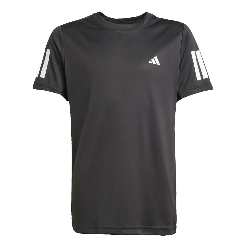 adidas Boy's Club 3 Stripe Top (Black) - RacquetGuys.ca