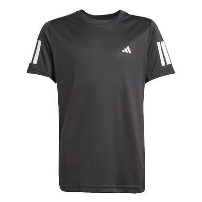 adidas Boy's Club 3 Stripe Top (Black) - RacquetGuys.ca