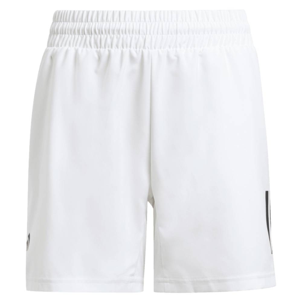 adidas Boy's Club 3 Stripe Short (White) - RacquetGuys.ca