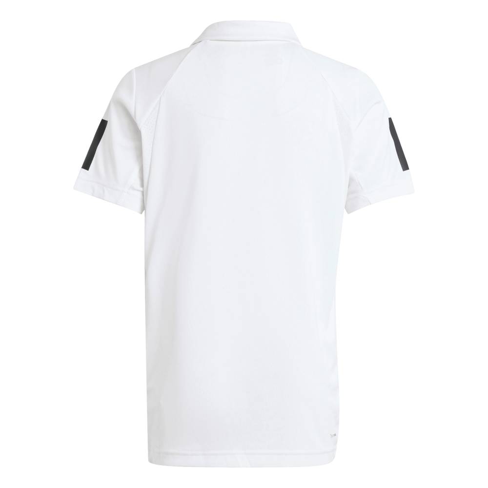 adidas Boy's 3 Stripe Club Polo (White) - RacquetGuys.ca