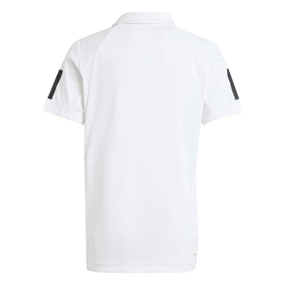 adidas Boy's 3 Stripe Club Polo (White) - RacquetGuys.ca