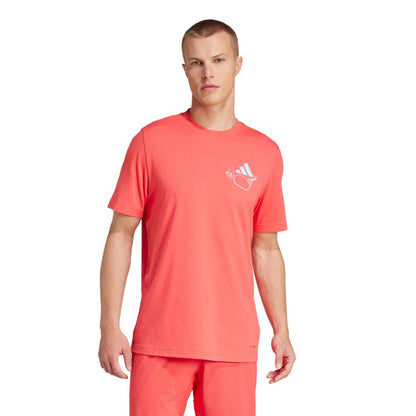 adidas Men's Pickleball Served Graphic Tee Top (Semi Lucid Red) - RacquetGuys.ca