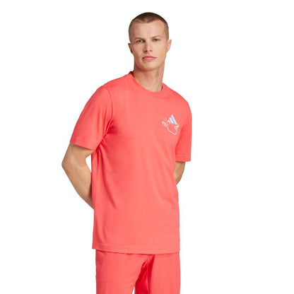 adidas Men's Pickleball Served Graphic Tee Top (Semi Lucid Red) - RacquetGuys.ca