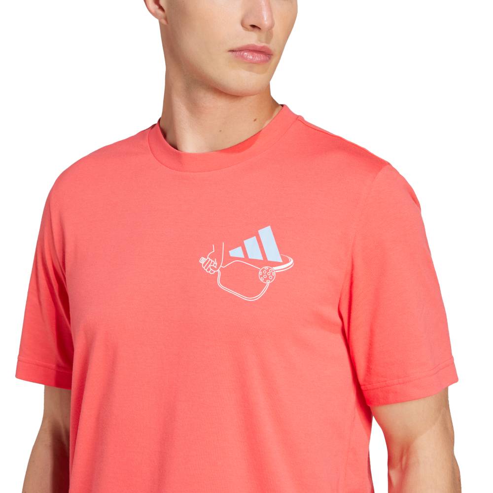 adidas Men's Pickleball Served Graphic Tee Top (Semi Lucid Red) - RacquetGuys.ca