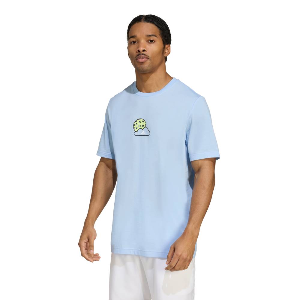 adidas Men's Pickleball Graphic Tee Top (Glow Blue) - RacquetGuys.ca