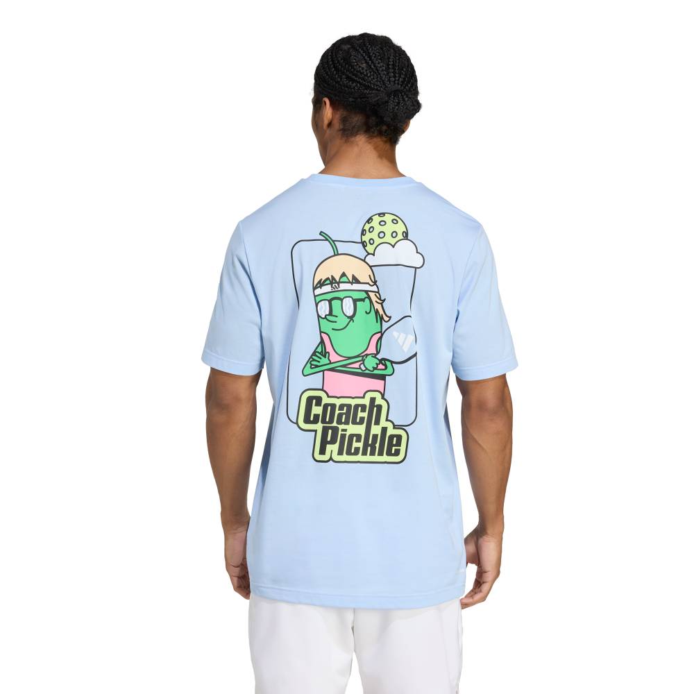adidas Men's Pickleball Graphic Tee Top (Glow Blue) - RacquetGuys.ca