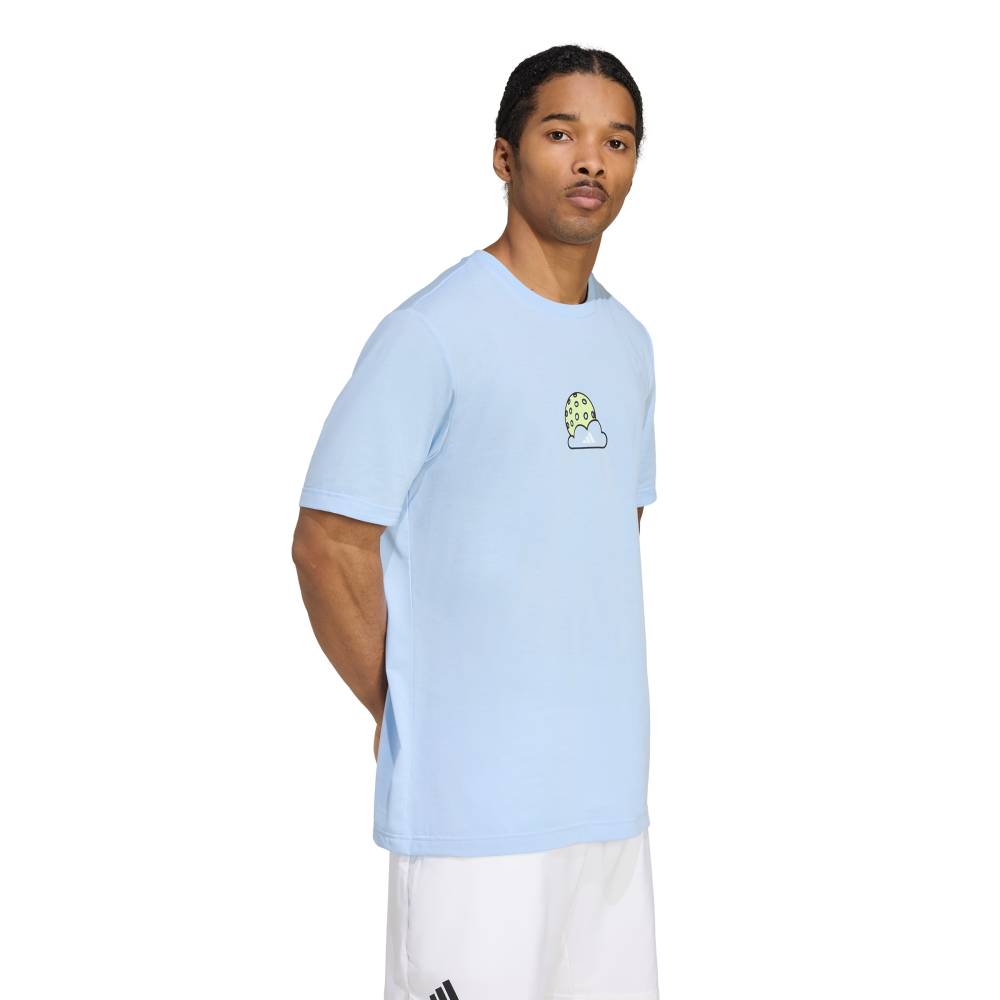 adidas Men's Pickleball Graphic Tee Top (Glow Blue) - RacquetGuys.ca