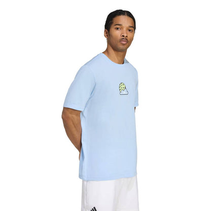 adidas Men's Pickleball Graphic Tee Top (Glow Blue) - RacquetGuys.ca