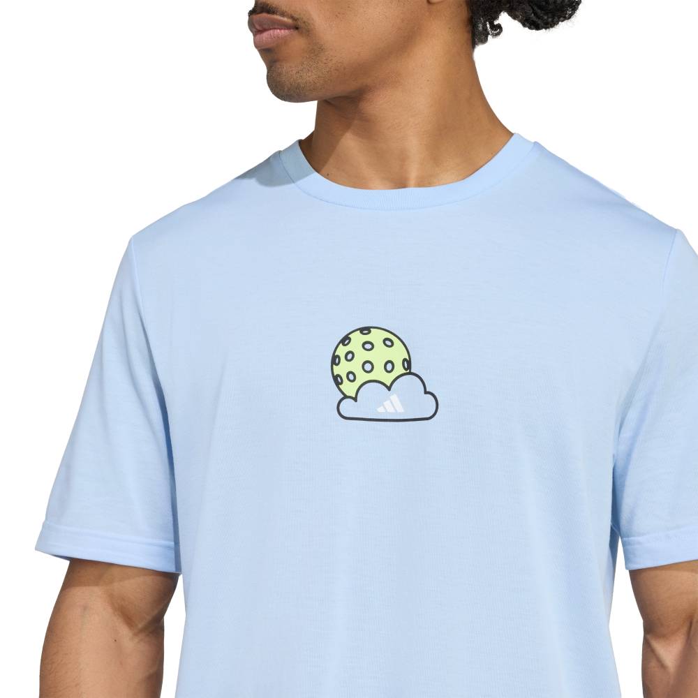 adidas Men's Pickleball Graphic Tee Top (Glow Blue) - RacquetGuys.ca