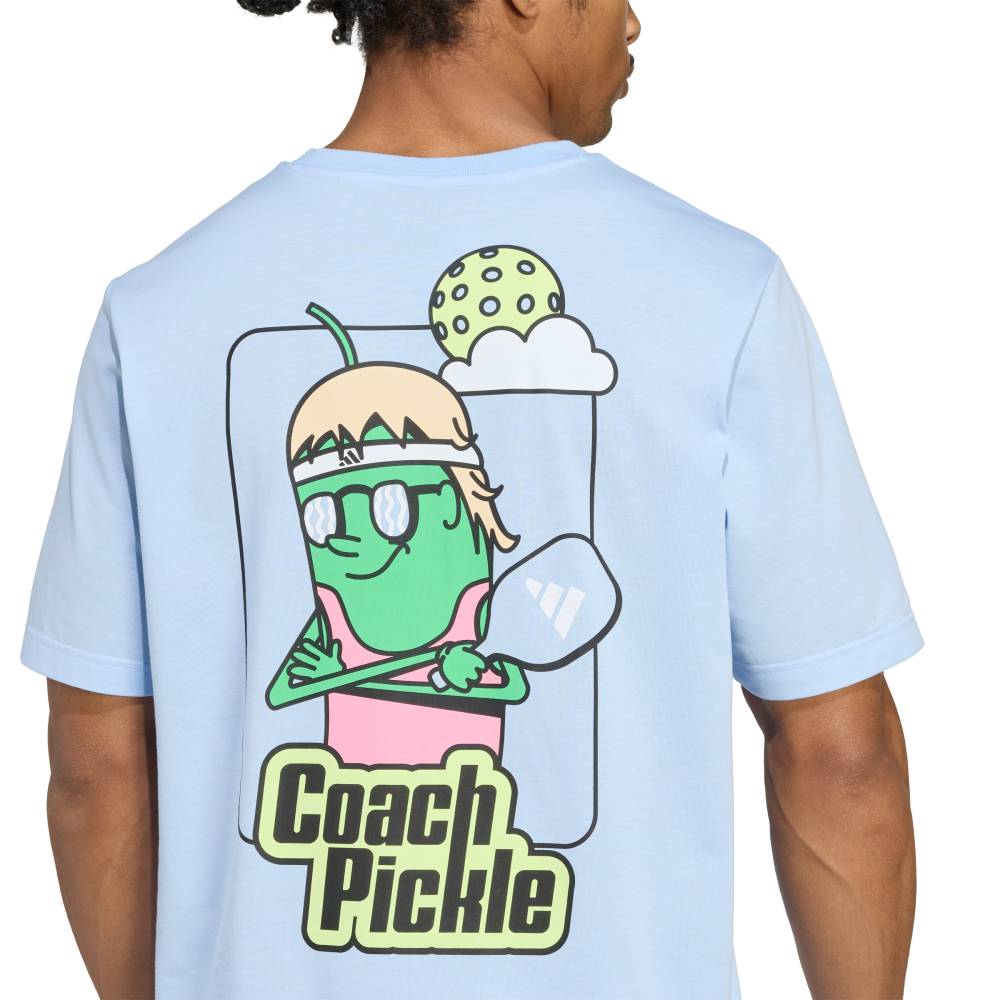 adidas Men's Pickleball Graphic Tee Top (Glow Blue) - RacquetGuys.ca