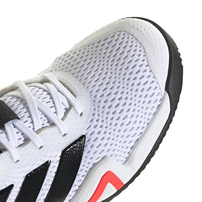 adidas Barricade Junior Tennis Shoe (White/Black) - RacquetGuys.ca