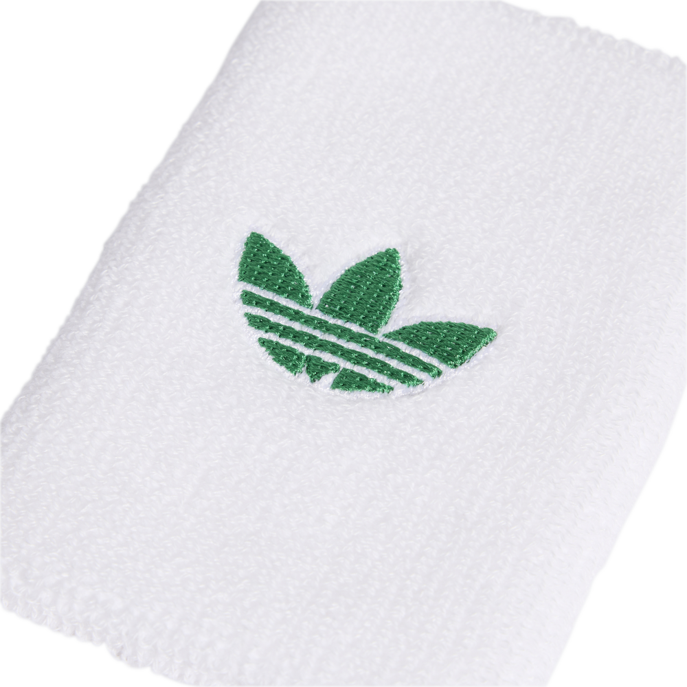 adidas Tennis Large Wristband (White/Green) - RacquetGuys.ca