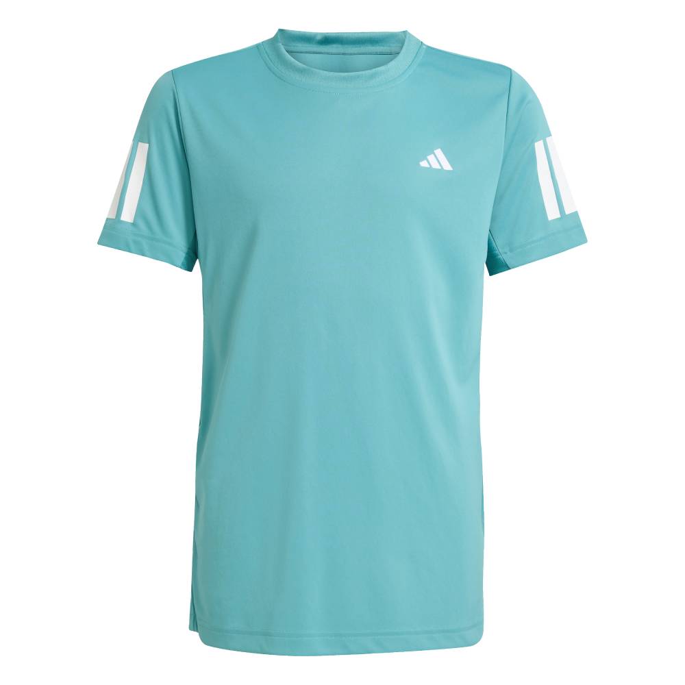 adidas Boy's 3 Stripe Club Polo (Powder Teal) - RacquetGuys.ca