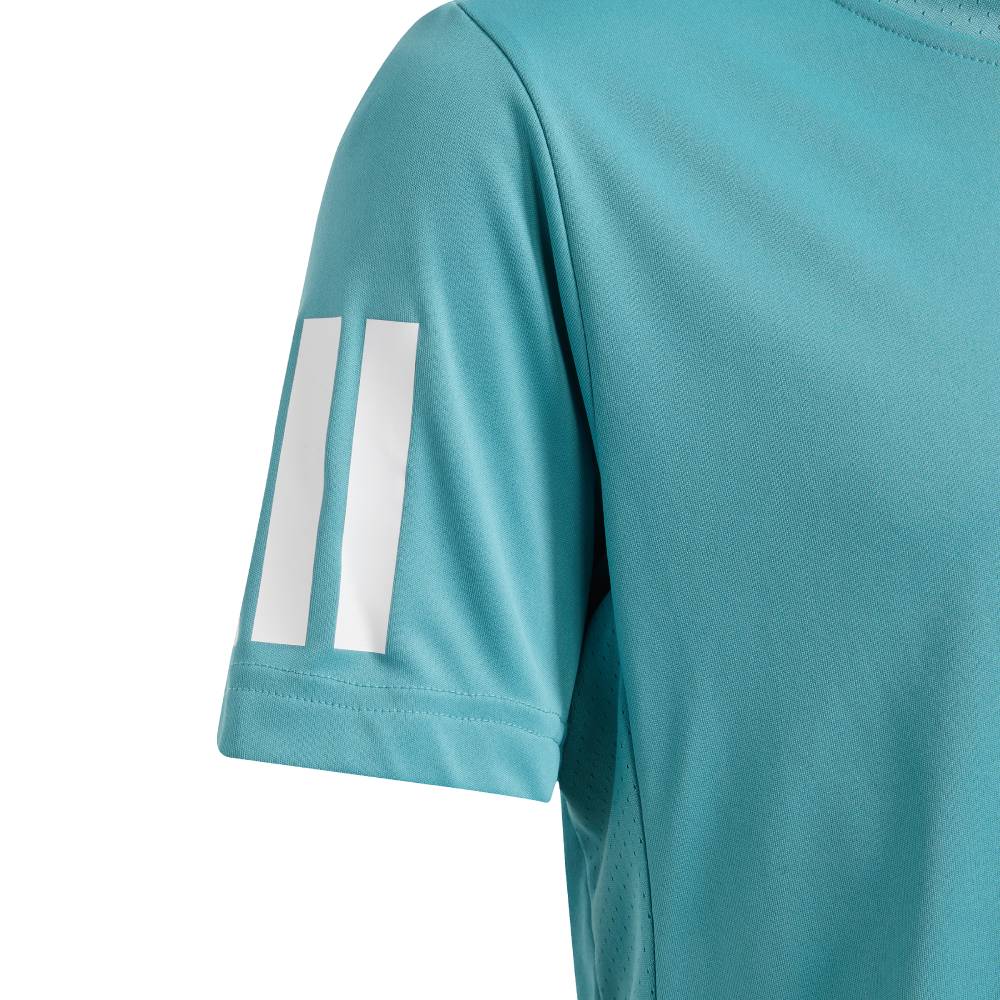 adidas Boy's 3 Stripe Club Polo (Powder Teal) - RacquetGuys.ca