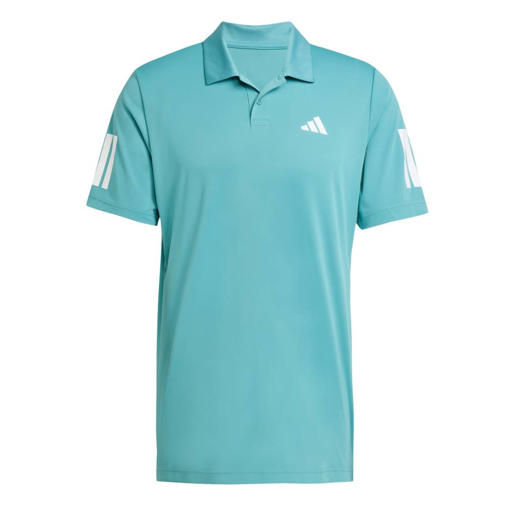 adidas Men's 3 Stripe Club Polo (Blue) - RacquetGuys.ca