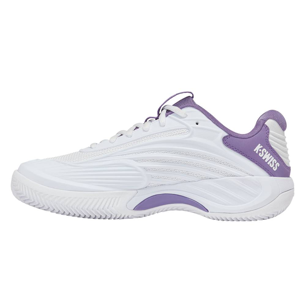 K-Swiss Hypercourt Express 3 Clay Court Women's Tennis Shoe (White/Purple) - RacquetGuys.ca