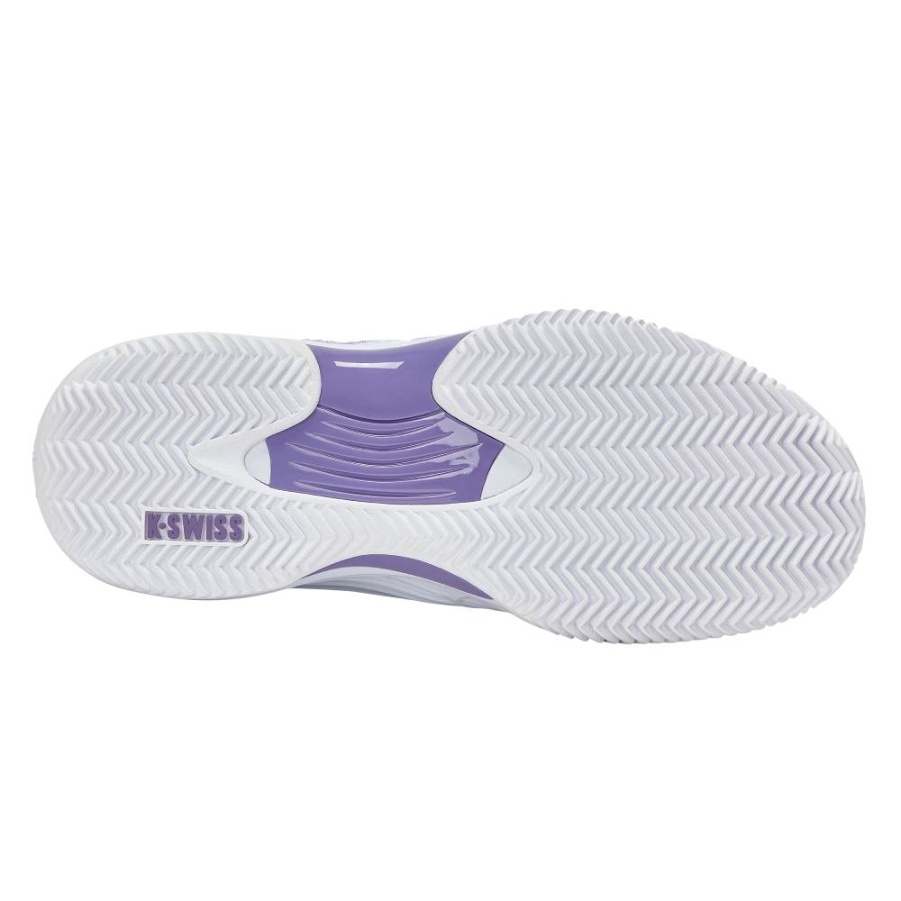 K-Swiss Hypercourt Express 3 Clay Court Women's Tennis Shoe (White/Purple) - RacquetGuys.ca