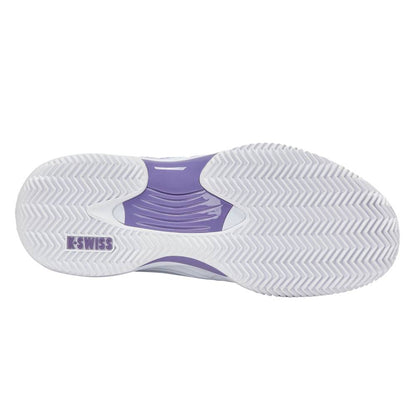 K-Swiss Hypercourt Express 3 Clay Court Women's Tennis Shoe (White/Purple) - RacquetGuys.ca