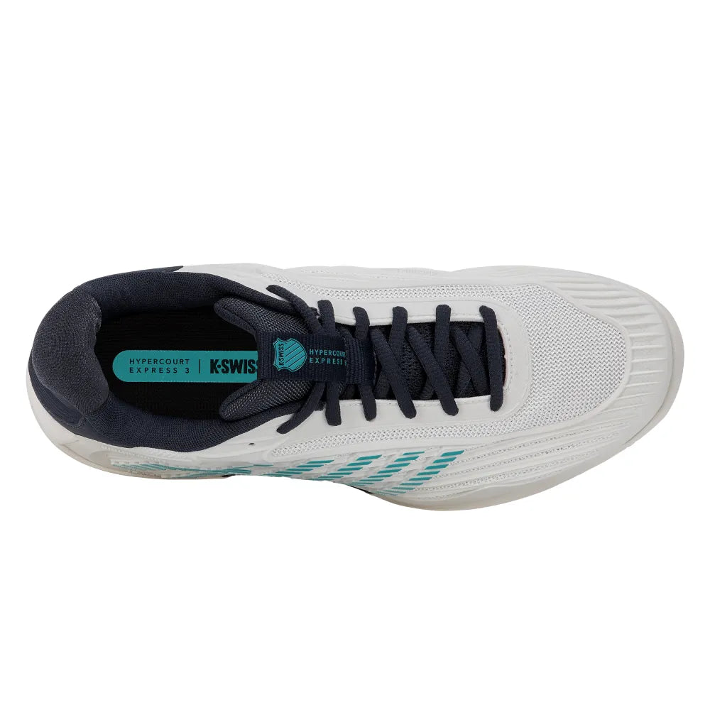 K-Swiss Hypercourt Express 3 Wide Men's Tennis Shoe (Blanc de Blanc/Carbon) - RacquetGuys.ca