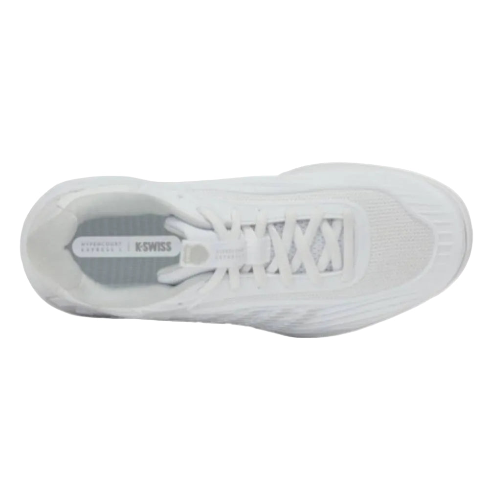 K-Swiss Hypercourt Express 3 Wide Women's Tennis Shoe (White/Dawn Blue) - RacquetGuys.ca