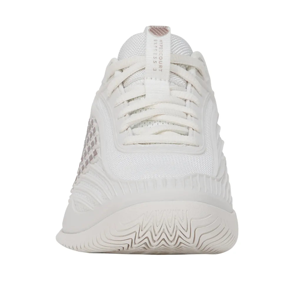 K-Swiss Hypercourt Express 3 Women's Tennis Shoe (Blanc De Blanc/Rose Gold) - RacquetGuys.ca