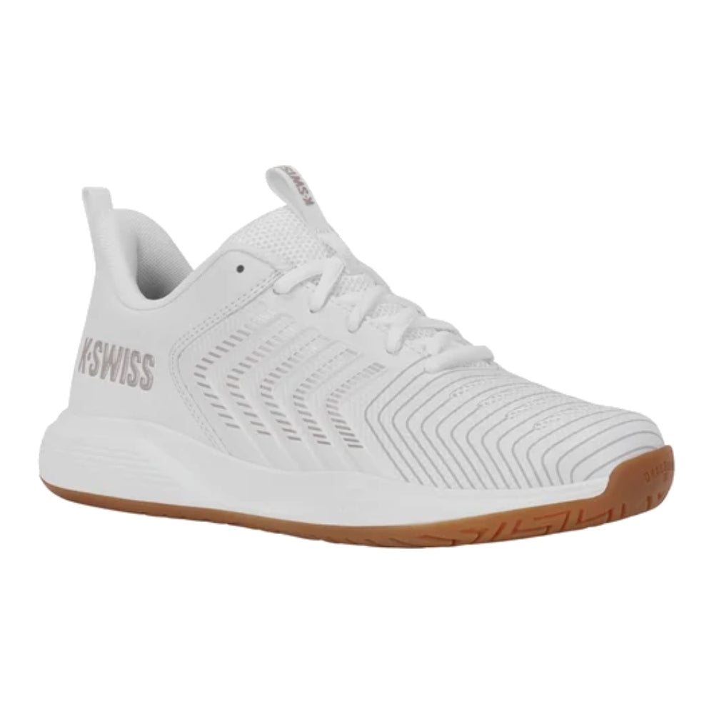 K-Swiss Ultrashot Light Women's indoor Shoe (White/Rose Gold) - RacquetGuys.ca