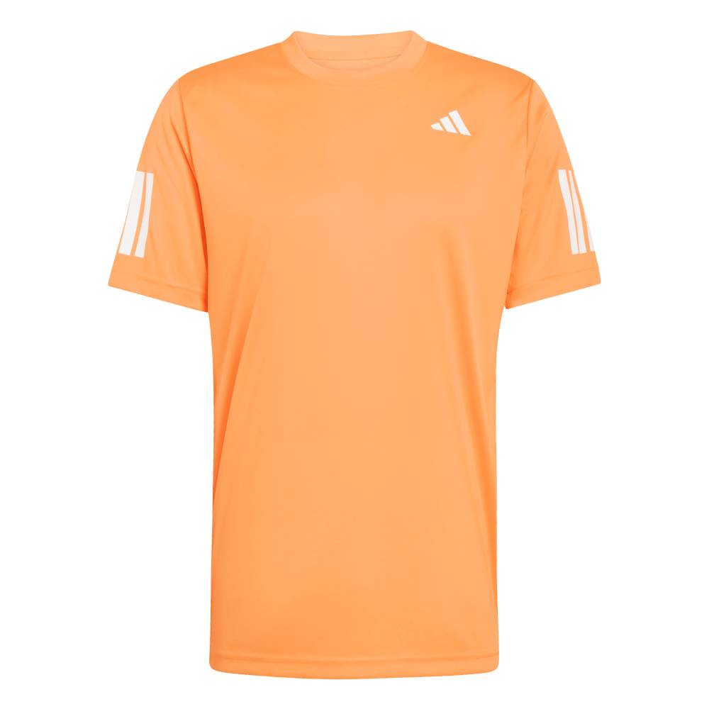 adidas Men's Club 3 Stripe Tee Top (Orange) - RacquetGuys.ca