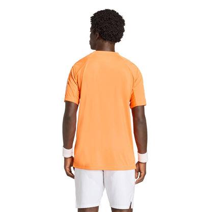 adidas Men's Club 3 Stripe Tee Top (Orange) - RacquetGuys.ca