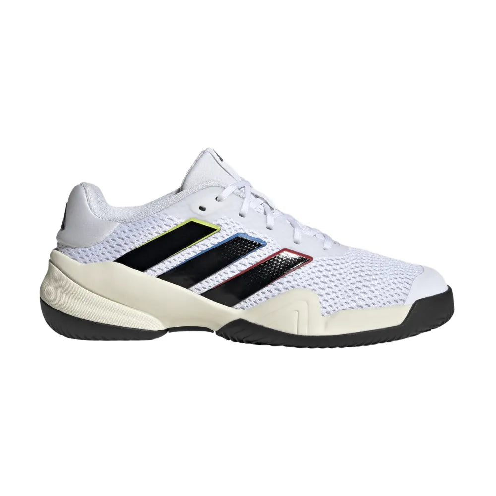 adidas Barricade Junior Tennis Shoe (White/Black) - RacquetGuys.ca