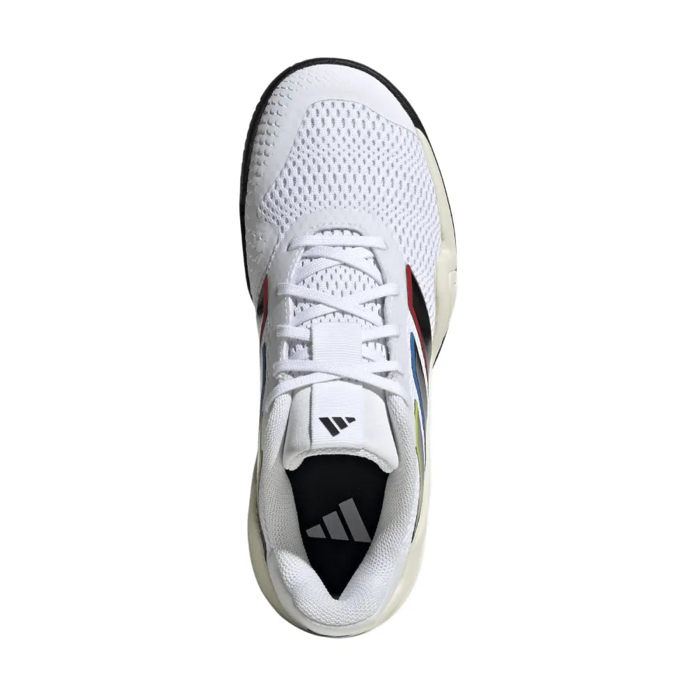 adidas Barricade Junior Tennis Shoe (White/Black) - RacquetGuys.ca