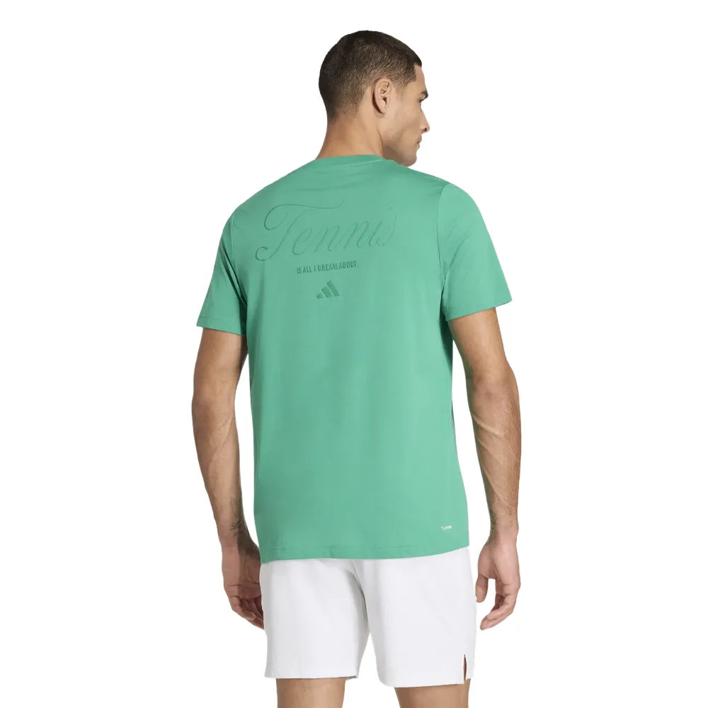 adidas Men's Tennis Graphic Tee Top (Green) - RacquetGuys.ca