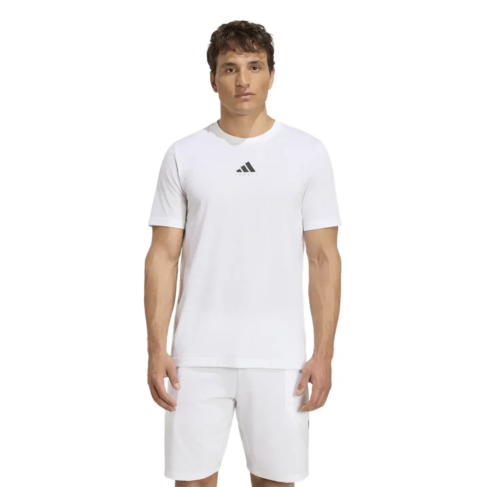 adidas Men's Tennis Graphic Tee Top (White) - RacquetGuys.ca