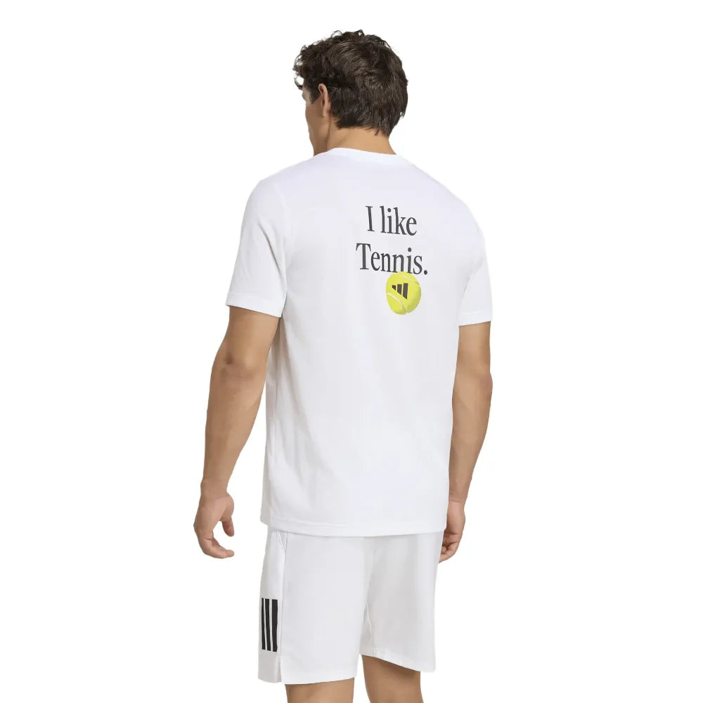 adidas Men's Tennis Graphic Tee Top (White) - RacquetGuys.ca