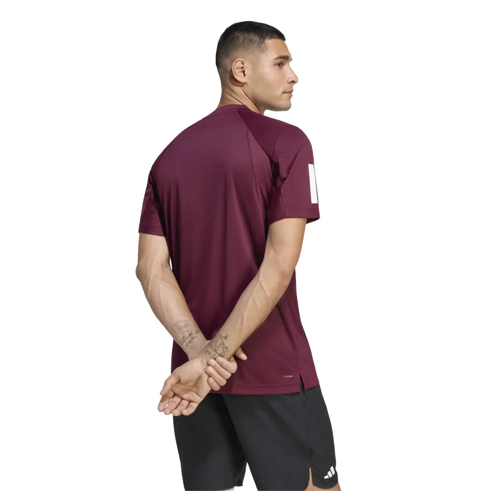 adidas Men's Club 3 Stripe Top (Red) - RacquetGuys.ca