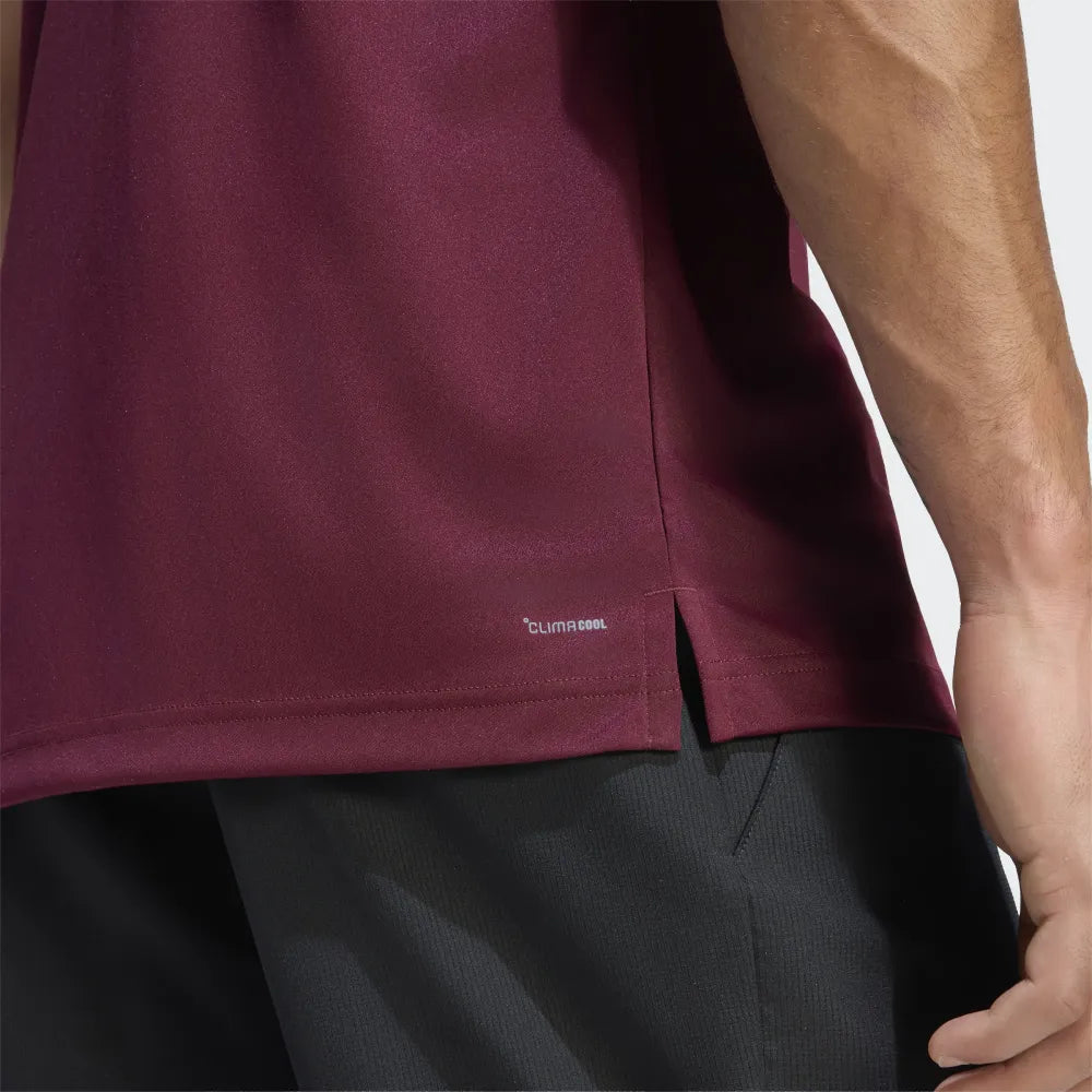 adidas Men's Club 3 Stripe Top (Red) - RacquetGuys.ca