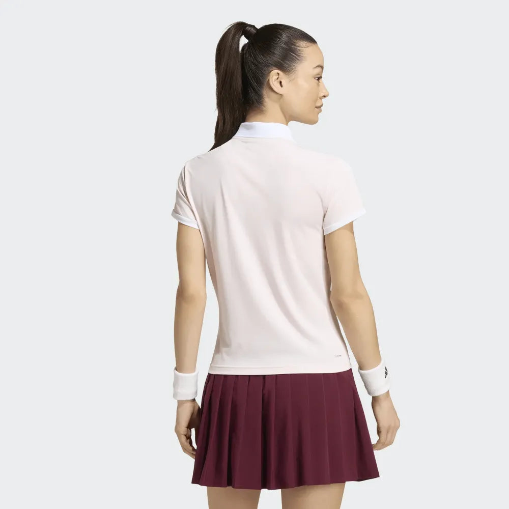 adidas Women's Classics Polo Top (Pink) - RacquetGuys.ca