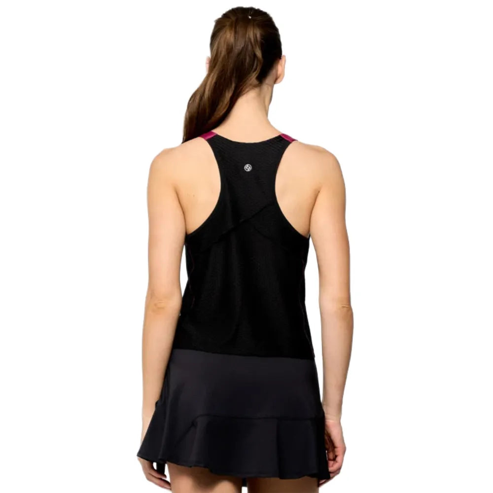 Lija Women's Hurdle Tank (Black/Burgundy) - RacquetGuys.ca