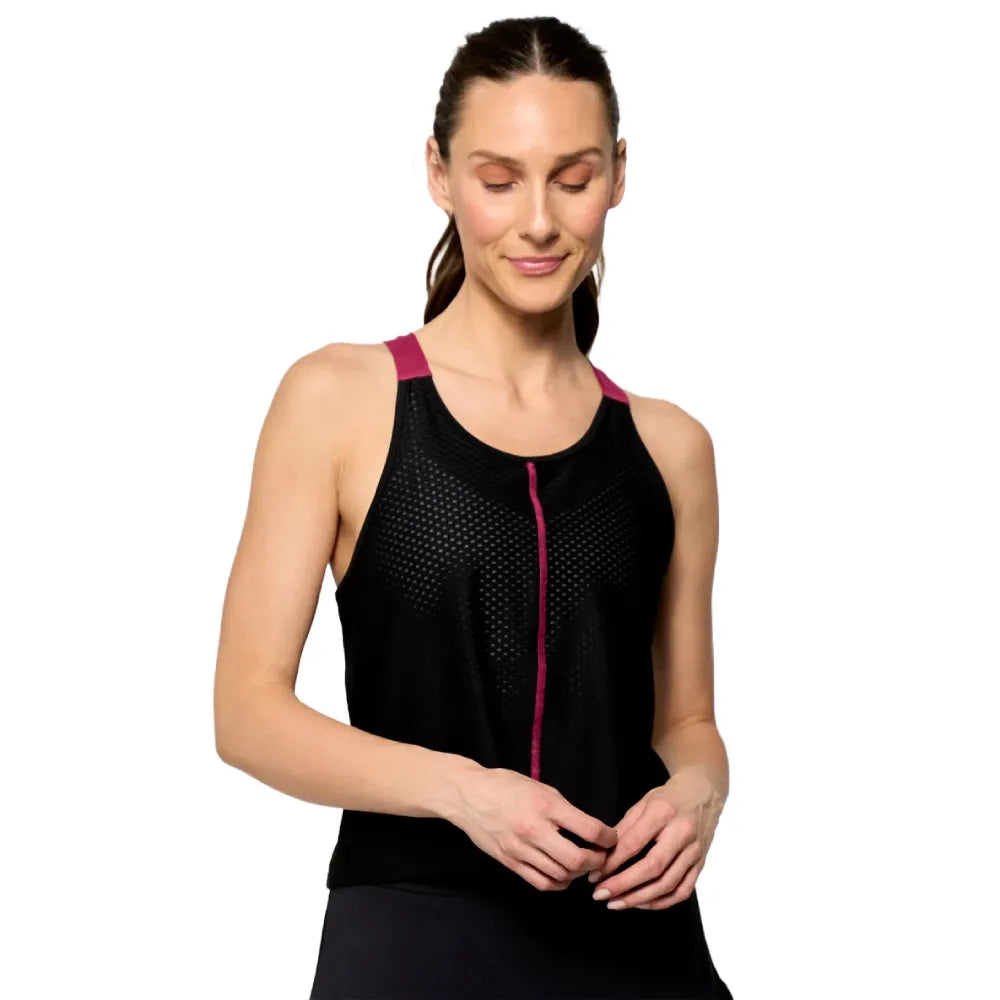 Lija Women's Hurdle Tank (Black/Burgundy) - RacquetGuys.ca