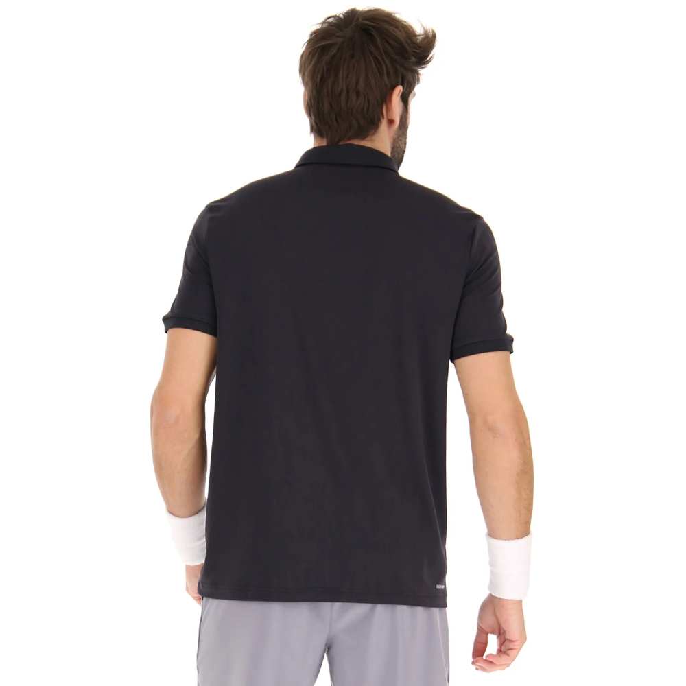 Lotto Men's  Squadra II Polo Top (Black) - RacquetGuys.ca
