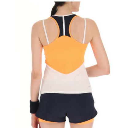 Lotto Women's Top IV Tank Top (Bright White/Orange) - RacquetGuys.ca