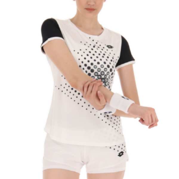 Lotto Women's Top IV Tee Top (Bright White/Black) - RacquetGuys.ca