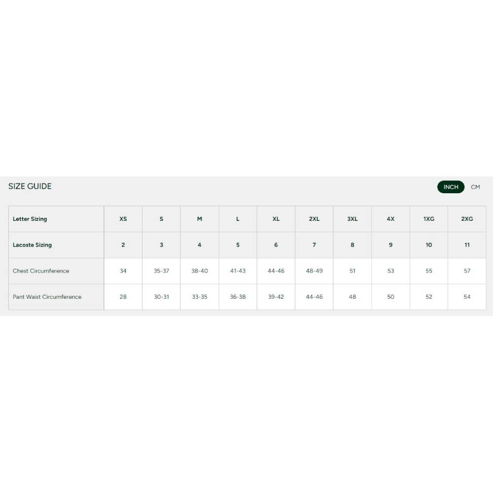 Lacoste Men Lacoste Classic Fit Size Guide Lacoste Serve Slide