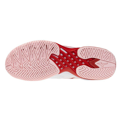 Mizuno Wave Exceed Tour 7 AC Women's Tennis Shoe (White/Fiery Red) - RacquetGuys.ca