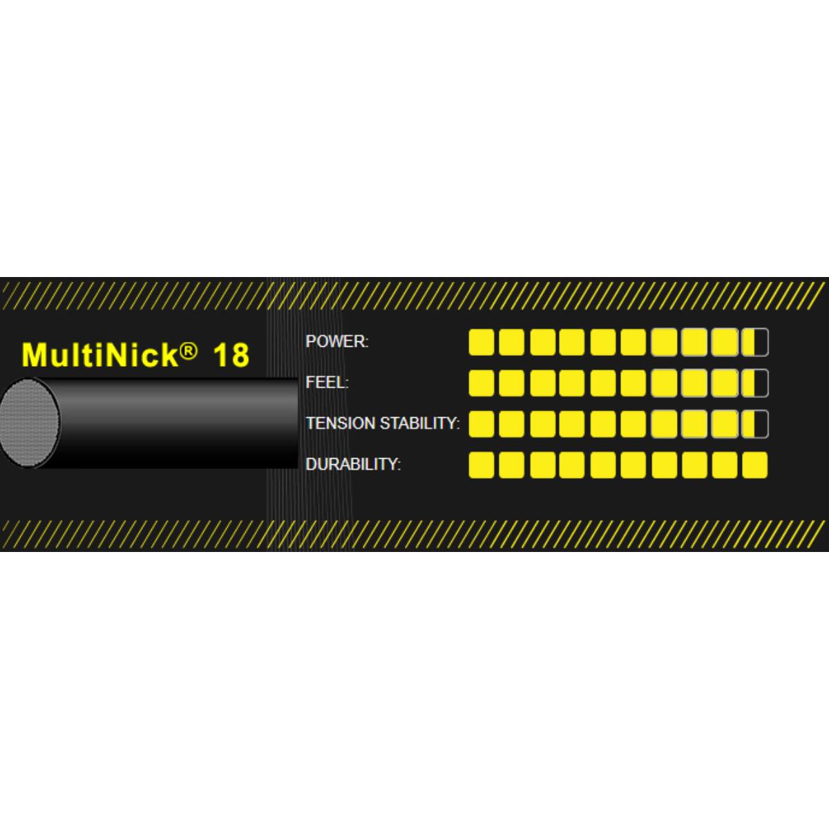 Ashaway MultiNick 18 Squash String (Black) - RacquetGuys.ca