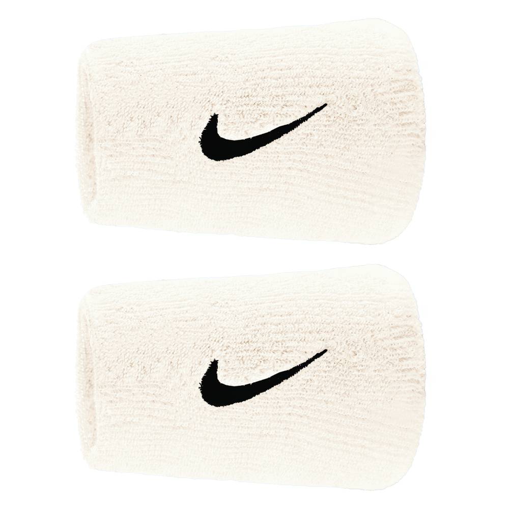 Nike Tennis Premier Doublewide Wristband (Pale Ivory/Black) - RacquetGuys.ca