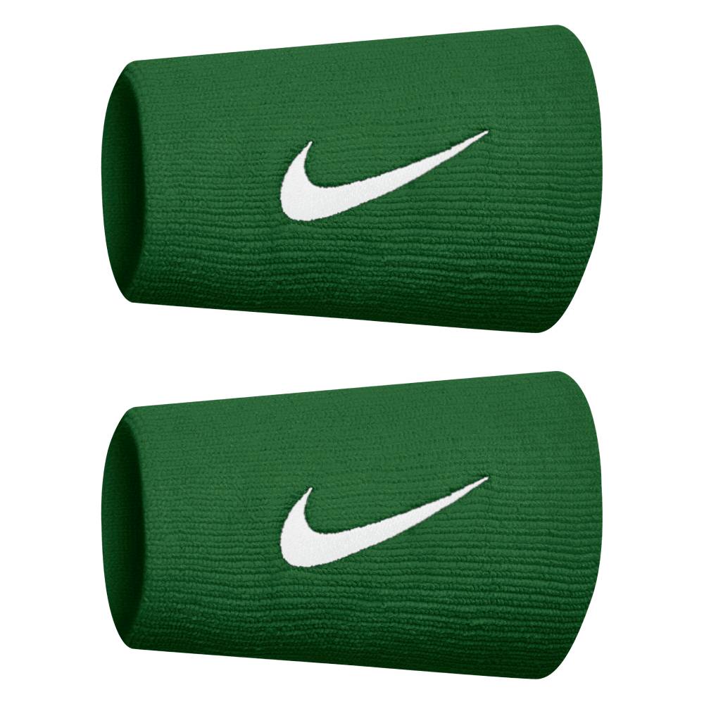 Nike Tennis Premier Doublewide Wristband (Gorge Green/White) - RacquetGuys.ca
