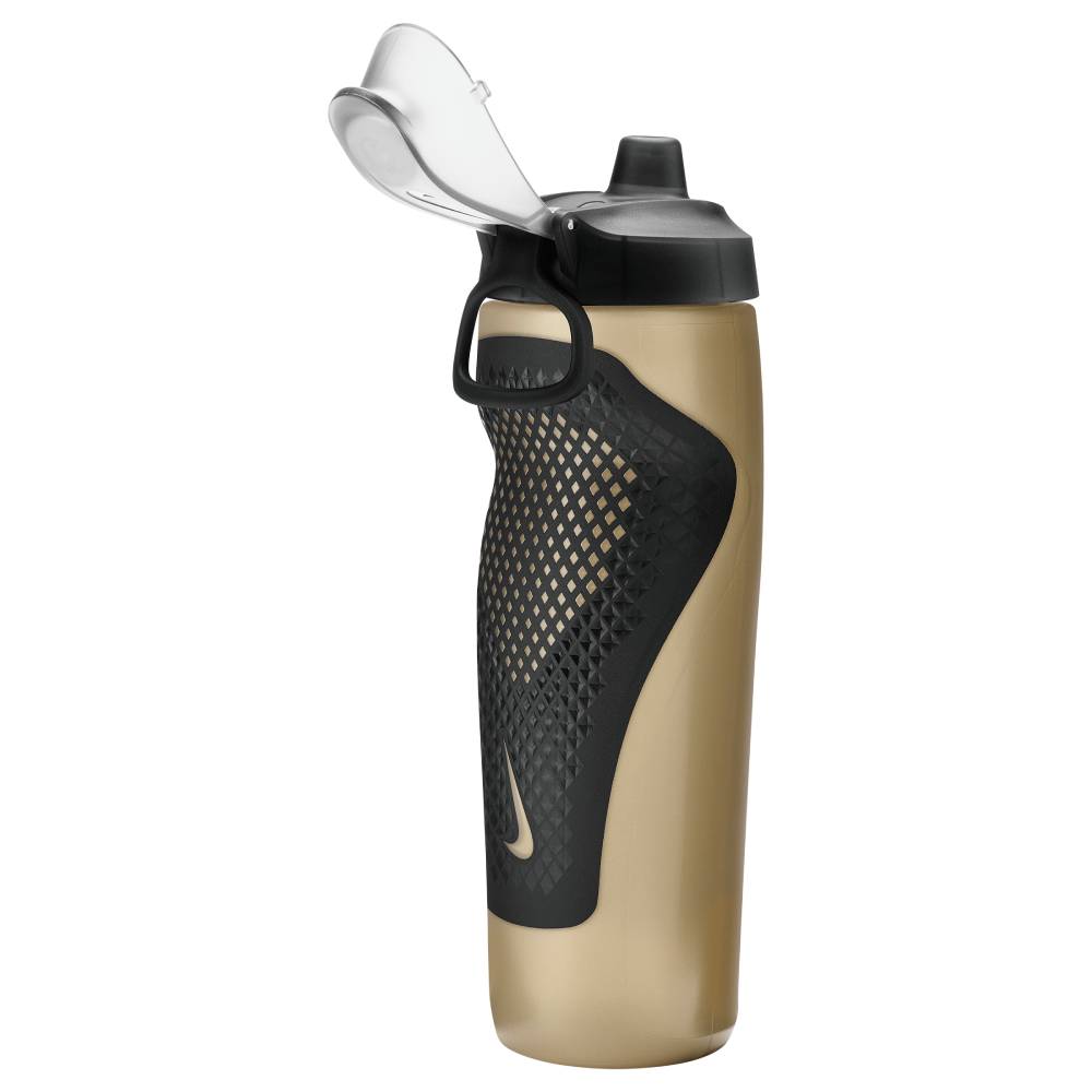 Nike Refuel Locking Lid Bottle 24 Oz (Metallic Gold/Black) - RacquetGuys.ca