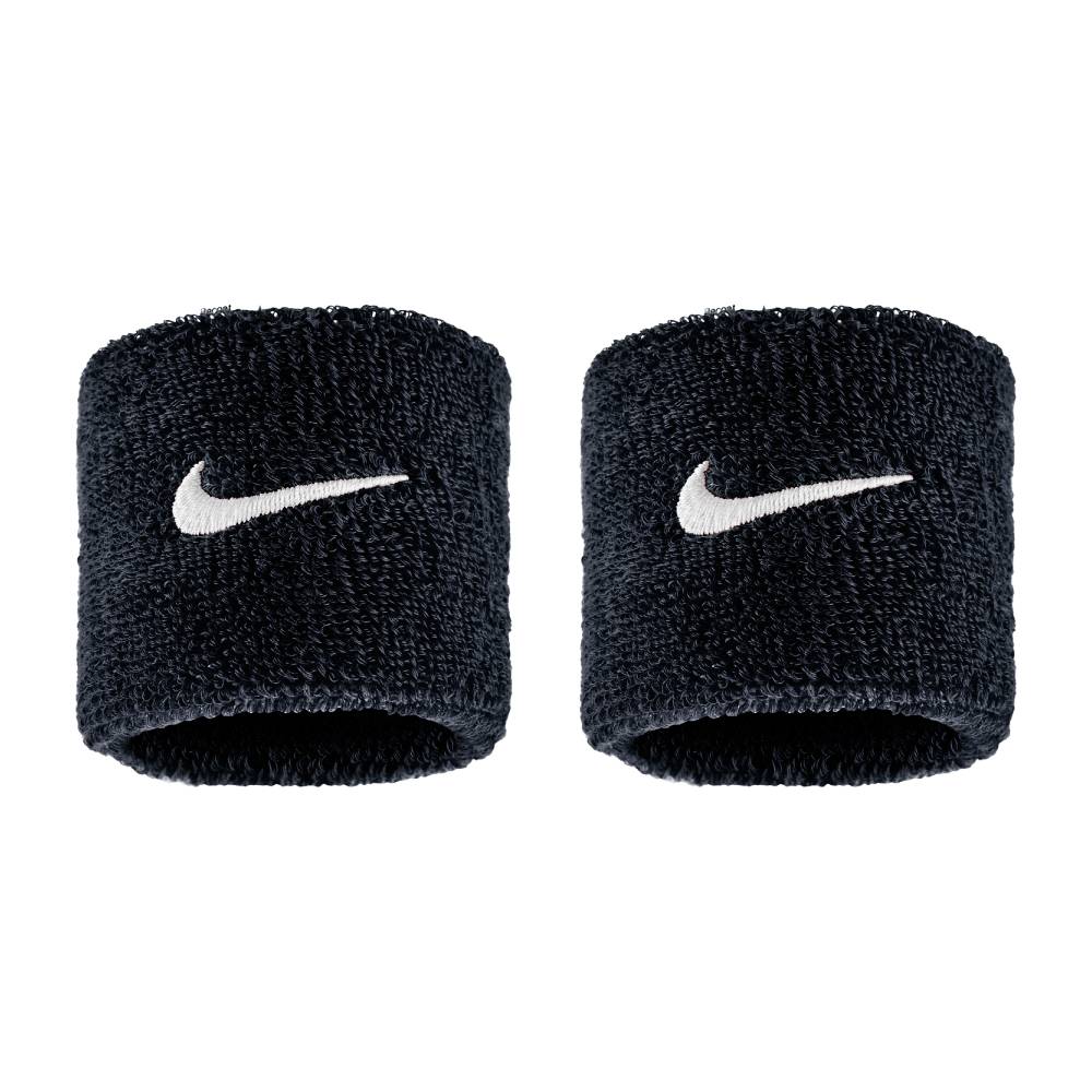 Nike Swoosh Classic Doublewide Wristbands 2 PK (Black/White) - RacquetGuys.ca
