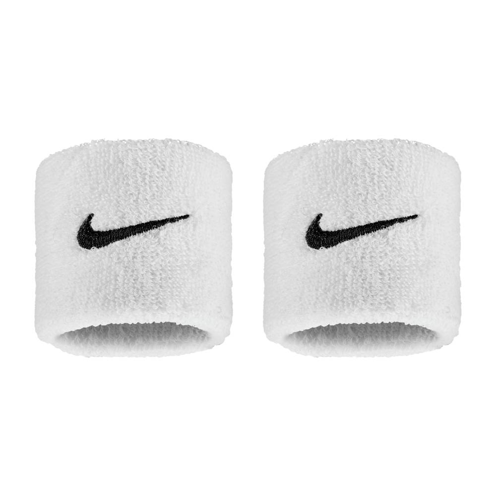 Nike Swoosh Classic Doublewide Wristbands 2 PK (White/Black) - RacquetGuys.ca